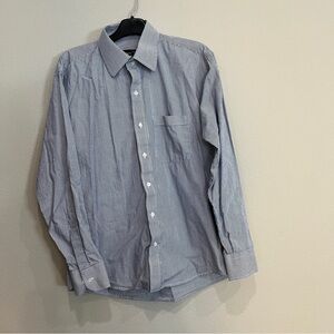 Christian Dior blue and white stripped button down 16 1/2